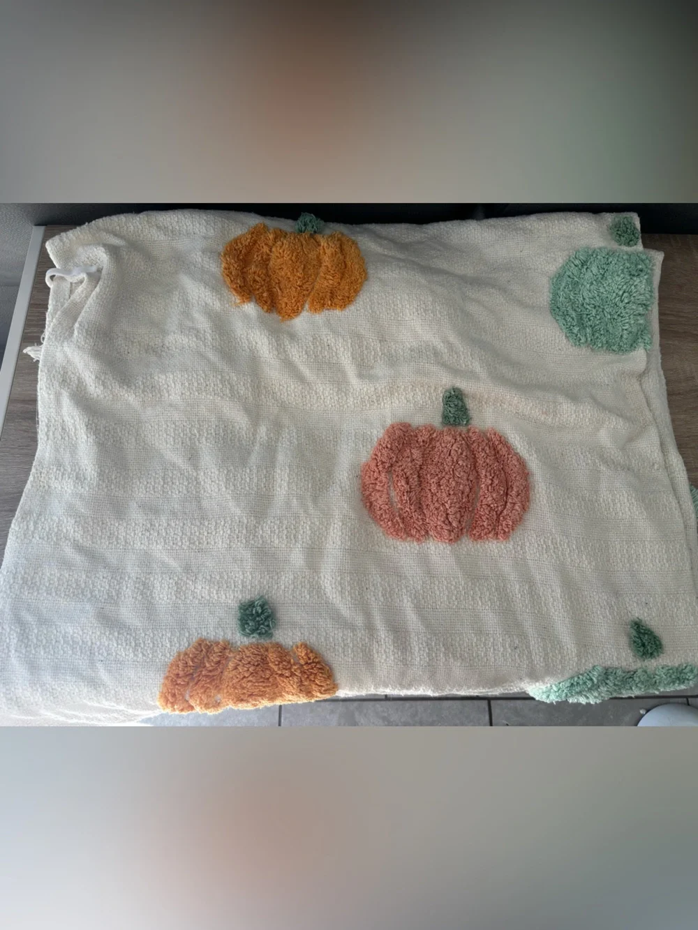 Rachel Zoe Farmhouse Pastel Pumpkin Blanket NWT
